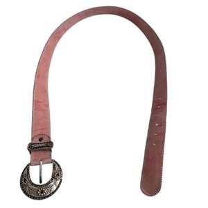Pink leather belt
